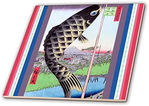 3дроза Јапонска Гроздобер Уметност Кои Риба Црн Крап Коинобори Стример Хирошиге-Плочки