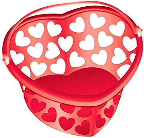 Пластичен сад во форма на срце во форма на АМСКАН, партии-1 компјутер, 7 x 7 3/4, црвено