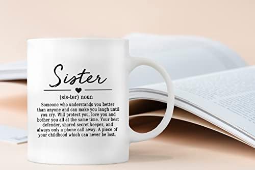 Qashwey Сестра дефиниција кафе кригла кригла, сестра роденденски Божиќни свадбени подароци од сестра брат, инспиративен сестрински подарок