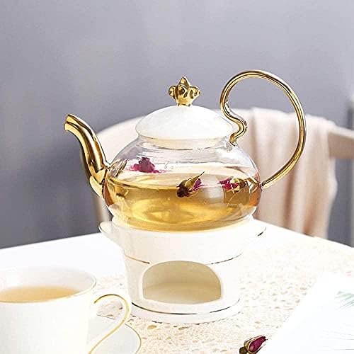Lianxiao - Европски цветни чајници варени пупки сет Едноставно керамичко стакло попладневен чај чај сет керамички чај комплети