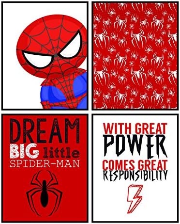 Сон голем мал Спајдермен - Соба Суперхерои пајак wallиден украс декор печати слики со знак на постер