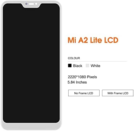 SHOWGOOD 5.84 LCD За Xiaomi Mi A2 Lite Lcd Екран На Допир Замена За Xiaomi Redmi 6pro Дисплеј СО РАМКА M1805D1SG