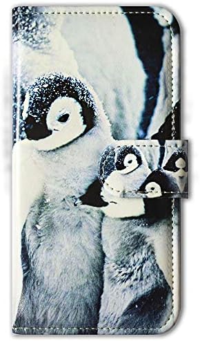 Bcov iPhone 14 Pro Max Случај, Симпатична Пингвин Бебе Мајка Кожа Флип Телефон Случај Паричник Покритие Со Картичка Слот Држач
