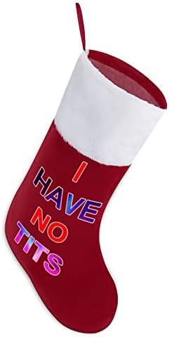 Немам цицки Божиќно порибување чорапи печати Божиќно дрво од камин