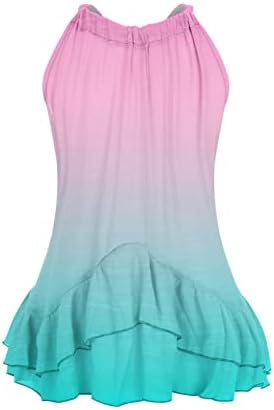 Женски Блузи За Лето 2023 Мода Печатени Круг-Вратот Прашка Елек Маица Лабава Врвот