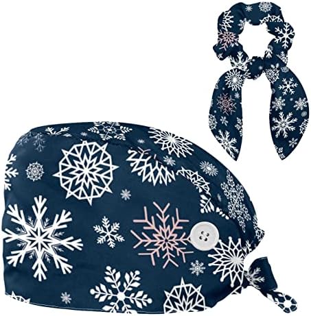 Прилагодливо работно капаче со копче, снегулка зимска сина хируршка капа, џемпери, врски со грб со лак за коса