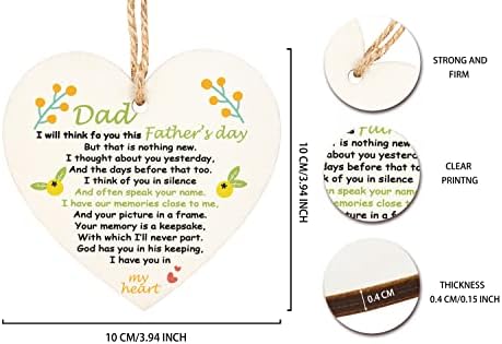 Плакета од дрвена висина во форма на срце - Плакети за знаци на таткото - Денот на таткото за тато, тато, свекор - тато те сакам подарок - дрво виси плакета за домашен wal