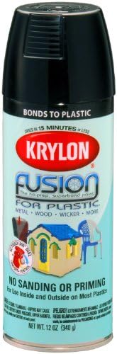 Krylon K02321001, Gloss Black K02321000 Фузија за пластична боја на спреј за аеросол, 12-унца, 12 унца