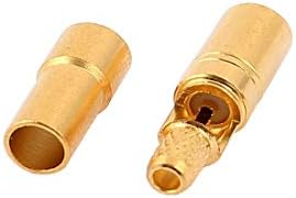 Нов LON0167 Златен позлатен SMB Femaleенски Crimp Connector за R_G316 R_G174 кабел (Vergoldeter, Gerader SMB-Crimp-Steckverder