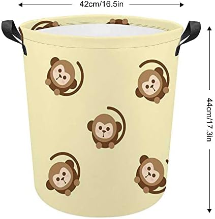 Водоотпорен водоотпорен водоотпорен платно за перална, подметнато корпа симпатична мајмун со преклопна играчка облека Организатор за складирање