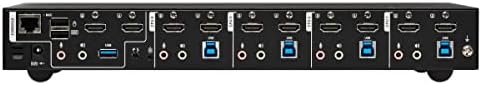 Трип Лајт 4-Порт ХДМИ Квм Прекинувач, Контрола На Четири Уреди Со Два Монитори Десктоп Прекинувач, UHD 4k @ 60hz Видео, Две USB 3.2