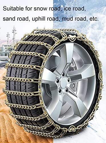 Снежни ланци на гуми сет од 2 ланци на влечење на гуми Анти-лизгачки ланци за патнички автомобили пикапи и SUV-а итни синџири за снежни гуми
