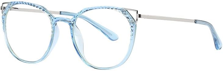 Очила за читање на очите на ресвио мачка за жени пролетни шарки квадратни метални рачно изработени читатели транспарентно сино