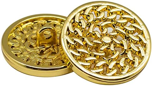 Копчиња F&G 14PCS Златни копчиња Гроздобер со високо -зграден сјаен златен метал блејзер копче постави 18мм 23мм за машки блејзери, костуми,