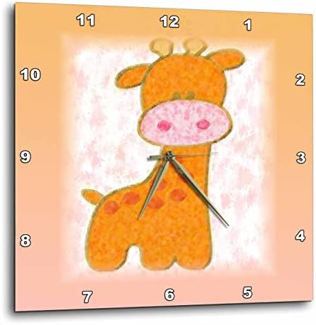3дроза Слика На Праска И Розова Бебешка Жирафа Цртан Филм Во Импресионизмот-Ѕидни Часовници