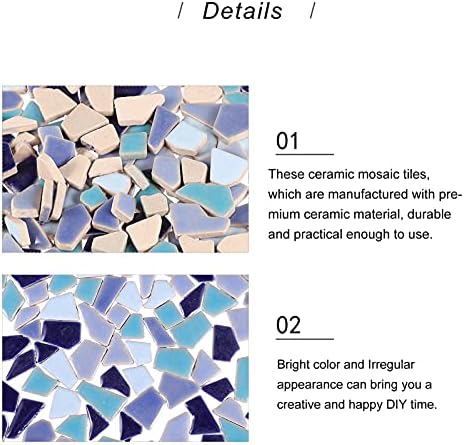 Артибетер Керамички Мозаични Парчиња 200гр Мозаични Плочки Во Мешана Боја Керамички Неправилни Стаклени Парчиња ЗА Уметнички Занаети