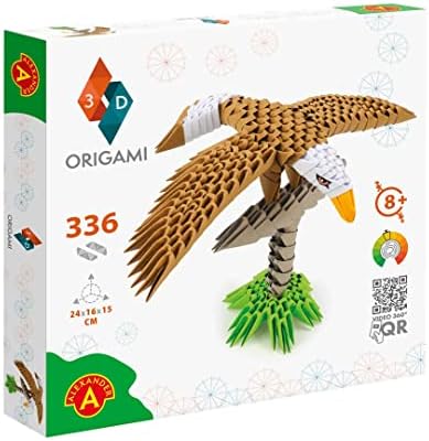 ОРИГАМИ 3Д 501827 - 3Д оригами орел - убава 3Д скулптура со хартија со патентирани компоненти и лесни за упатства за градење,