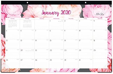 Сино небо 2021 Месечен календар на подлогата за биро, двојно пробиен, управувани блокови, 17 x 11, Јоселин