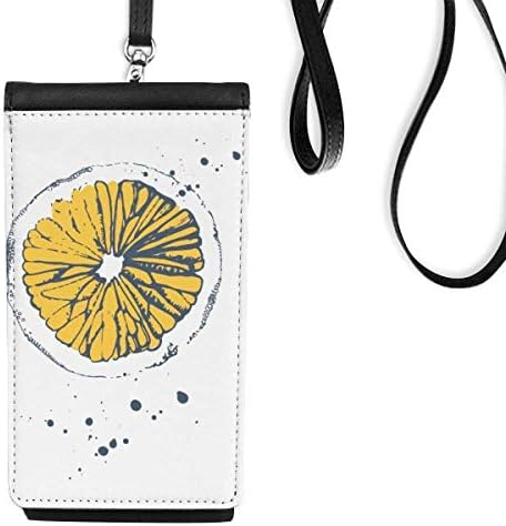 Лимон овошје илустрација за акварели за овошје Телефонска чанта што виси мобилна торбичка црн џеб