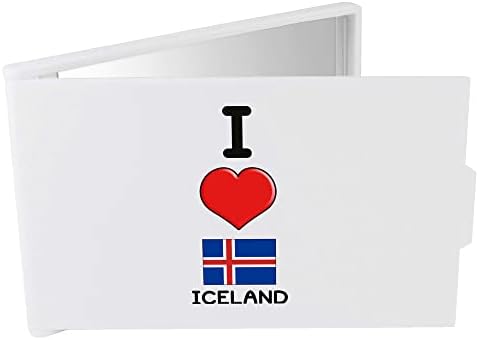 Азиеда „Јас го сакам Исланд“ Компактен/огледало за шминка за патување/џеб
