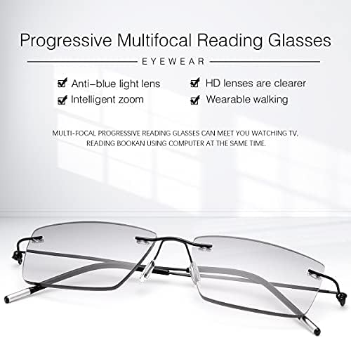 Јими Прогресивно Мултифокално Читање Очила За Сонце За Мажи Жени Трифокални Читачи На Сонце Сина Светлина Блокирачки Очила