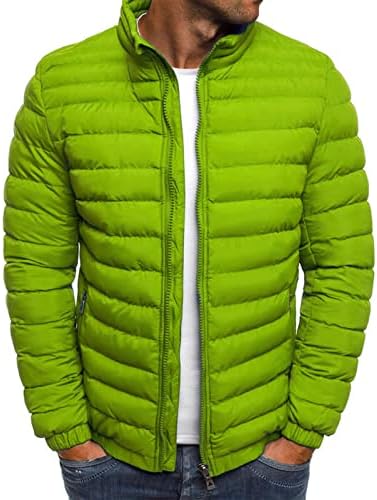 Менс палто, плус големина со долги ракави со долги ракави мажи кои се трендираат на активни зимски високи врат -јакни се вклопуваат цврста боја1