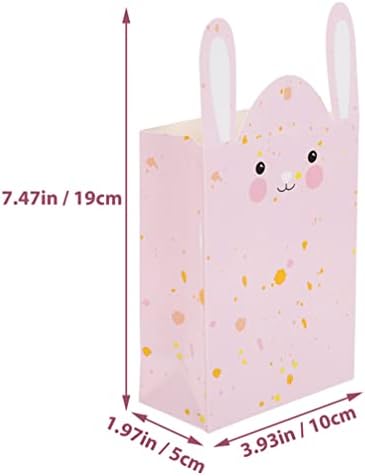 Didiseaon Декоративна корпа 12 парчиња за забави третираат торби Велигден зајаче хартија Кенди за бонбони за деца слатки зајачки забава фаворизираат