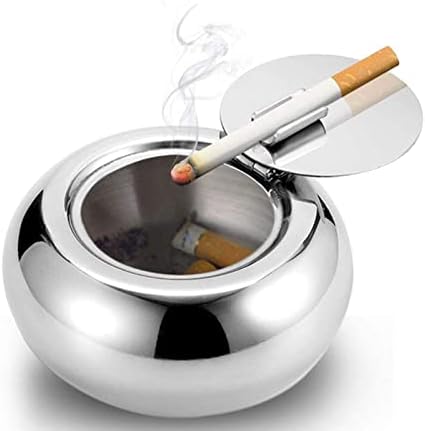 Тапанот од типот на тапан од не'рѓосувачки челик, држач за чад од пепел со капакот на капакот на капакот на капакот на отворено пепелник со капак