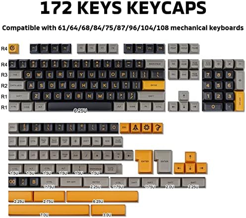 Hyekit Keycaps 171 Копчиња Прилагодено Keycaps Doubleshot Abs Keycap Са Профил 6.25 u 7u За Цреша Gateron MX Прекинувачи Механичка