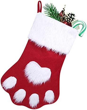 Миленичиња кучиња мачки шепи чорапи Божиќни бонбони торби за подароци чорапи чорапи Божиќни кадифен фланел празник висечки чорапи