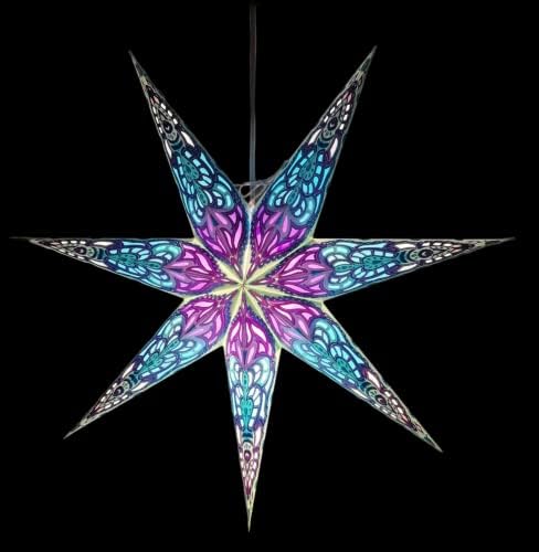 Јепсио Хартија Ѕвезда 7-Посочи Фенер Абажур Хартија Ѕвезда Светлосни Нијанси Големи 60см Ѕвезда Виси Украси За Божиќ Свадба Дома Декорација