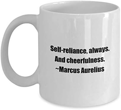 Маркус Аурелиус цитира класична кригла кафе со кафе: самоувереност, секогаш. И бодрост ~ Маркус Аурелиус -Вит 11oz