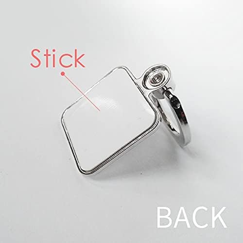 Култура бела јин-јанг тркалезна квадратна мобилен телефон прстен држач за држач за заграда Универзален подарок за поддршка