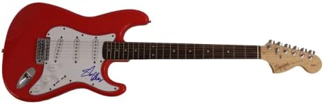 Sly Stone потпиша автограм со целосна големина тркачки автомобил Red Fender Stratocaster Electric Guitar W/ James Spence JSA Автентикација