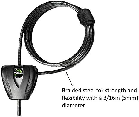 Master Lock 8417D заклучување на кабелот, Заклучување на кабел за прилагодување на питонот, долга 6 стапки, пакет со пакет со светло за