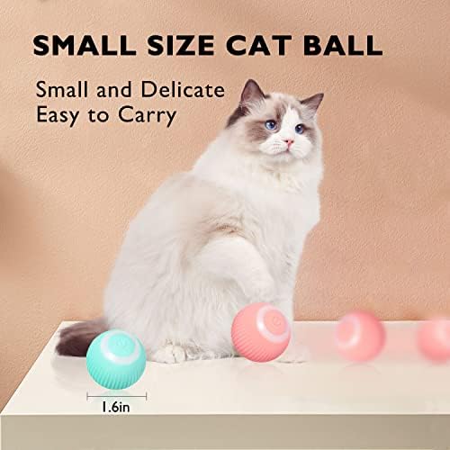 Zalbyuy Intelligent Interactive Cat Toys Ball со LED светла, играчки за мачки, автоматска тркалачка топка за затворени мачки,