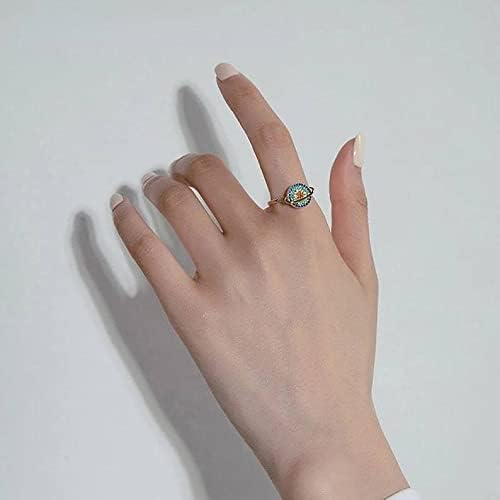 Skngmo Прилагодливи фиџгет Спинер Цвет прстени вознемиреност ротирачка планета што се врти со анксиозно прстен за жени девојка