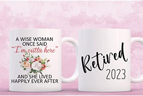 Подароци за пензионирање за жени мајка - мудра жена еднаш рече пензионирана кригла во 2023 година - подарок за пензија 2023 година забава мајка,