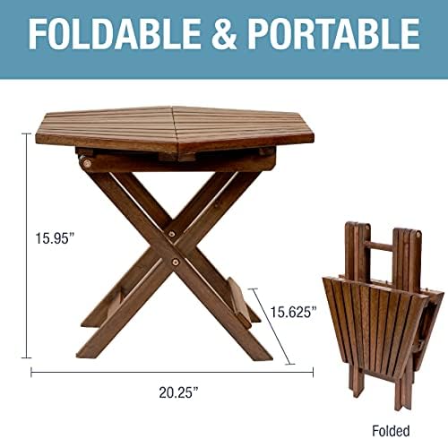 Clevermade Tamarack Tamarack Table Table - Додаток за мебел за внатрешен двор за забава за дома во внатрешен двор, двор и палуба,