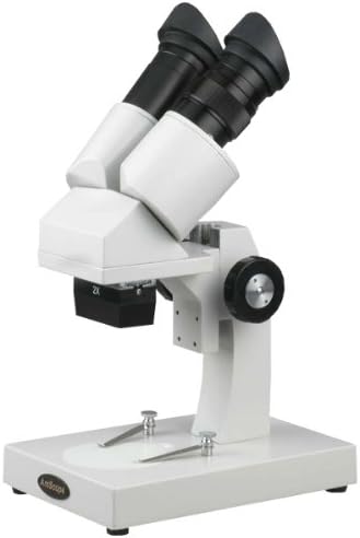 AmScope SE204-Пренослив Бинокуларен Стерео Микроскоп, Wf10x Окулари, 20x Зголемување, 2x Цел, LED Осветлување, Реверзибилна Црна/Бела