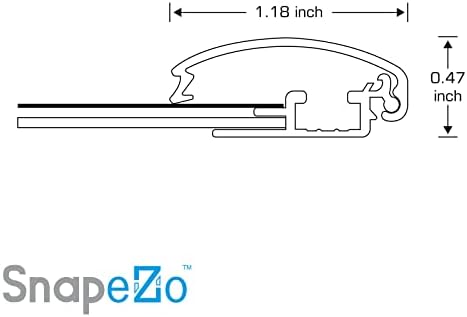 Рамка за постер Snapezo 25x25 инчи, црна 1,2 инчен профил на алуминиум, предвремена рамка за вчитување, монтирање на wallидови, премиум