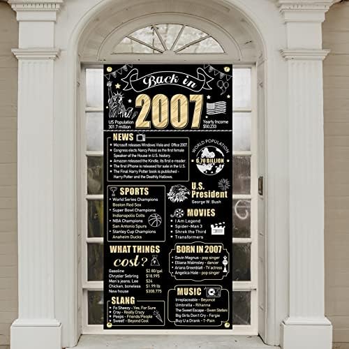 Декорации за 16-ти Роденден Уште Во 2007 Година Транспарент На Вратата За Момчиња Девојчиња, Црно Злато Слатко 16 Материјали За Забави За