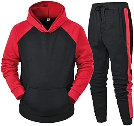 Машки тренерки со 2 парчиња облека, обични кратки ракави Мажи есен и зимски сет за рекреација на панталони за патеки