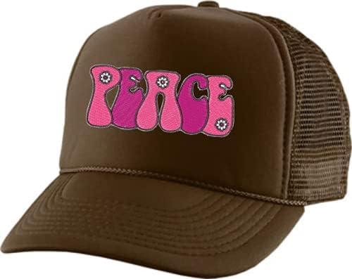 Allntrends Прилагодлива капакер Хет Мир извезена мрежа Бејзбол капа розова симпатична графичка мода капи за лето