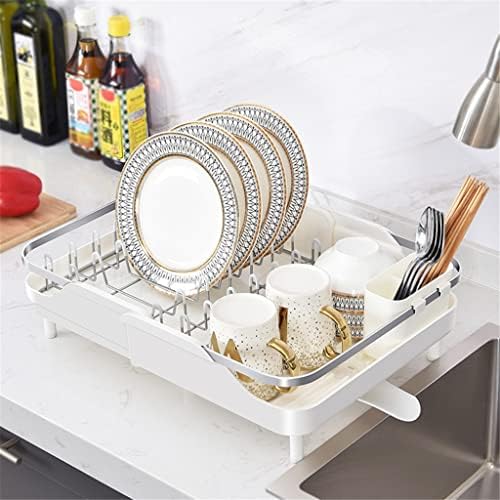 SDGH бело прилагодливо кујнски садови за чинија со кујнски садови плочи за садови за сушење Организатор за сушење