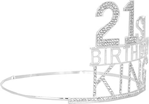 21-ви Роденден Кралот Круна, Појас И Игла Во Собата За Мажи - Сребрена Метална Круна-21-ви Роденден Кралот Појас-Смешни Кралот Игла - Роденден