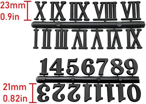 Комплет за броеви на часовникот HSCGIN COT 2SET Црн арапски број и римски број DIY дигитални броеви на часовникот за замена