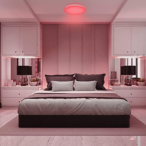 HOREVO 18W LED музичка таванска светлина со Bluetooth звучник за детска соба спална соба, светлина за промена на боја од 30 см 2120