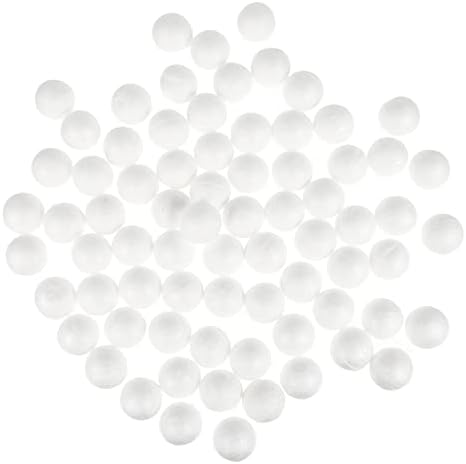 CIIEEO 100 парчиња бели топчиња од пена полистирен занаетчиски топки уметност декорација пена топки моделирање сфери за уметнички занаетчиски