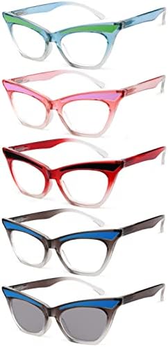 Очила за очи за очи за очи со очи со очи со 5 пакувања Симпатична читателка за жени +0,5